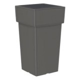 Ghiveci Inalt Patrat Plastic Gri Mat 33x33x60cm, 46L