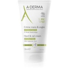 A-Derma Essentials Hand &amp; Nail Cream cremă hidratantă pentru m&acirc;ini și unghii cu acid hialuronic 50 ml