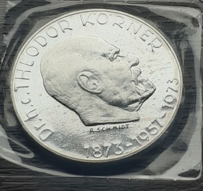 (A52) MONEDA DIN ARGINT AUSTRIA - 50 SCHILLING 1973, DR. THEODOR KORNER - PROOF foto