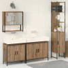 Set mobilier baie 4 Piese Stejar lucrat Lemn prelucrat