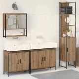 Set mobilier baie 4 Piese Stejar lucrat Lemn prelucrat