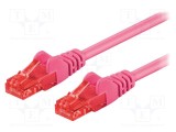 Goobay Patch cord U/UTP 6 litat CCA PVC roz 0,25m 24AWG