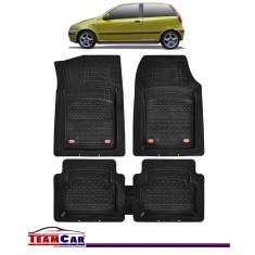 Covorașe Auto TeamCar&reg; Tip Tăviță Compatibile Fiat Punto I (1994-1999) Negru Material Rezistent