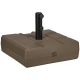 Outsunny Bază pentru Umbrelă de Grădină cu M&acirc;ner &Icirc;ncorporat și Duză Laterală, 49x49x36.5 cm, Maro | Aosom Romania