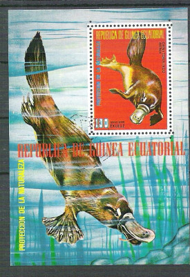 Eq. Guinea 1974 Duck-bill, perf. sheet, used M.017 foto