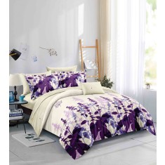 Lenjerie de pat pentru o persoana cu husa de perna dreptunghiulara, Ragna, bumbac mercerizat, multicolor