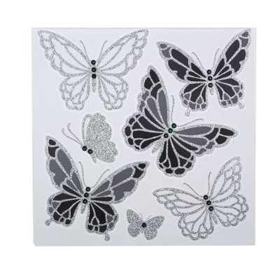 Autocolante de perete, Fluturi cu glitter, 25x25 cm, ATU-088218 foto