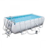 Piscina cu cadru metalic Bestway 56441, 404 x 201 x 100 cm, scara si pompa filtrare