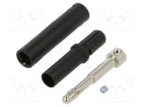 Conector banană 4mm mufă 32A 1kV ST&Auml;UBLI negru cu izolație 2,5mm&sup2;