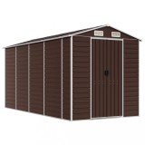 Cumpara ieftin Sopron de gradina, maro, 191x385x198 cm, otel galvanizat