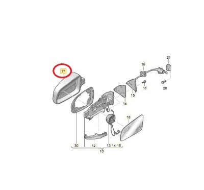 Carcasa oglinda exterioara SEAT ALHAMBRA (7N), 06.2010-; Skoda YETI (5L), 09.2009-09.2013; YETI (5L), 09.2013-, VW SHARAN (7N), 04.2010-; TIGUAN (5N) foto