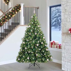 vidaXL Brad de Crăciun artificial cu 300 LED Verde 240 cm PE și PVC 3397811