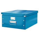 Cutie depozitare cu capac carton laminat pliabila cu capac 360 x 200 x 480 mm Leitz WOW Click&amp;Store albastru