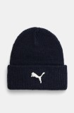 Puma caciula din amestec de lana culoarea negru, din tricot gros, 25495