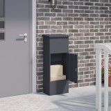 vidaXL Cutie pentru colet cu ușă Antracit 44,5 x 29 x 110,5 cm Oțel 874928
