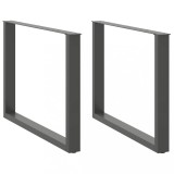 VidaXL Picioare de masă &icirc;n formă de U, 2 buc., antracit, 100x(72-73) cm, oțel