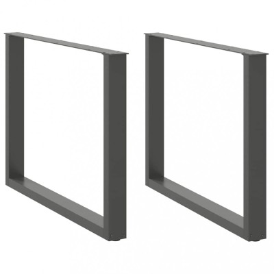 vidaXL Picioare de masă &amp;icirc;n formă de U, 2 buc., antracit, 100x(72-73) cm, oțel foto