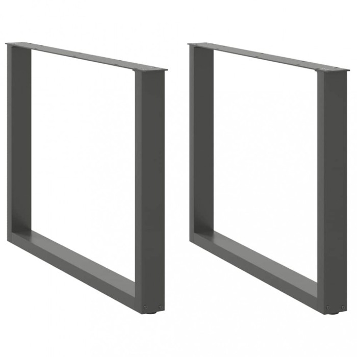 vidaXL Picioare de masă &icirc;n formă de U, 2 buc., antracit, 100x(72-73) cm, oțel