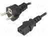 Cablu alimentare AC, 1.5m, 3 fire, culoare negru, CEE 7/7 (E/F) mufa, IEC C13 mama, ESPE -