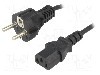 Cablu alimentare AC, 1.8m, 3 fire, culoare negru, CEE 7/7 (E/F) mufa, IEC C13 mama, ESPE -