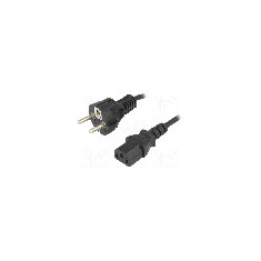 Cablu alimentare AC, 1.8m, 3 fire, culoare negru, CEE 7/7 (E/F) mufa, IEC C13 mama, ESPE -