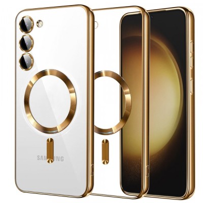 Husa MagSafe pentru Samsung Galaxy S23+ S916, Techsuit, Luxury Crystal, Aurie foto