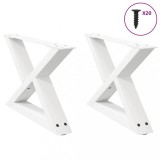 Cumpara ieftin Picioare pentru măsuță de cafea, 2 buc., alb, 50x(30-31,3) cm, oțel