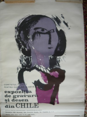 AFIS - EXPOZITIA DE GRAVURA SI DESEN DIN CHILE - ATENEUL ROMAN, 1969 foto