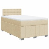 Cumpara ieftin Pat continental cu saltea, crem, 120x190 cm, textil