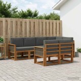Cumpara ieftin Set de canapele de exterior 7 buc. 7-Locuri Natural si Antracit