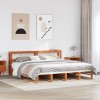 Gossi cadru de pat fara saltea, maro ceruit 200x200 cm lemn masiv pin