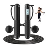 Coarda de sarit inteligenta, ajustabila, franghii cu bile gravitationale cu rotatie 360&deg;, manere antialunecare, franghie din otel/PVC anti-incurcare,