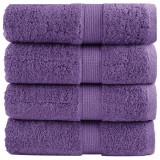 Cumpara ieftin Prosoape de baie premium SOLUND, 4 buc., violet, 30x30 cm, 600 g/m&sup2;