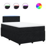 Cumpara ieftin Pat box spring cu saltea, negru, 120x190 cm, catifea