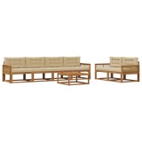 VidaXL Set de canapele de exterior cu pernă 7 pcs Natural și Bej 3382371
