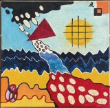 Tablou / lucrare / pictură Ileana (Ruxandra) Nițulescu, ulei pe p&acirc;nză, 30 x 3o cm, arta romaneasca, pictor roman profesionis, expresiv, Abstract, Realism