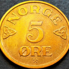 Moneda istorica 5 ORE - NORVEGIA, anul 1955 * cod 831 A = excelenta