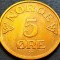 Moneda istorica 5 ORE - NORVEGIA, anul 1955 * cod 831 A = excelenta