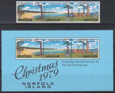 Norfolk Island 1979 - Crăciun, Serie + Colita, MNH foto