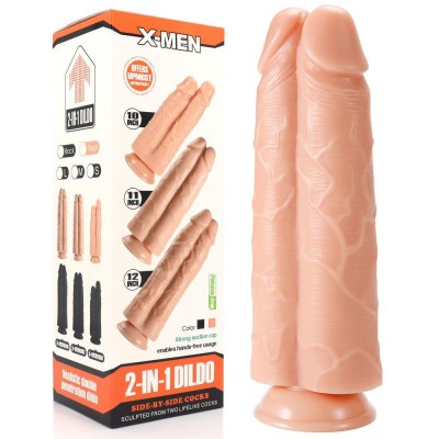 X-Men 11&amp;quot; 2-in-1 Dildo Flesh (28.5cm x 8.9cm) foto