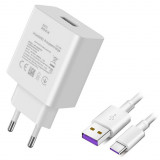 Cumpara ieftin Incarcator Huawei Super Charge 40W HW-100400E00 4A cu cablu HL-1289 Type-C, Alb