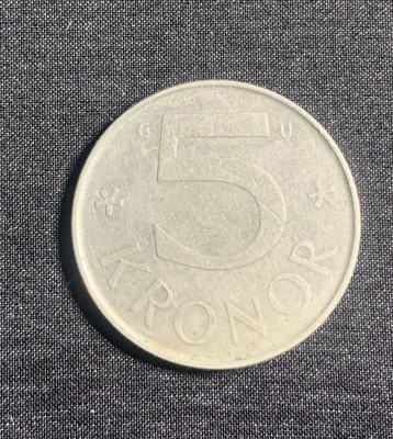 Moneda 5 coroane 1974 Suedia foto