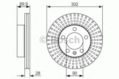 Disc frana RENAULT MASTER III platou / sasiu (EV, HV, UV) (2010 - 2016) BOSCH 0 986 479 716 foto