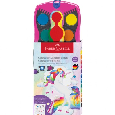 Acuarele 12 culori connector unicorni Faber - Castell foto