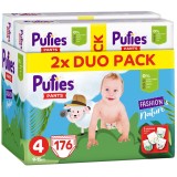 Scutece-chilotel Pufies Fashion &amp;amp; Nature, Marimea 4 Maxi, 9-15 kg, 176 buc