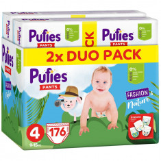 Scutece-chilotel Pufies Fashion &amp; Nature, Marimea 4 Maxi, 9-15 kg, 176 buc