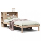 Cumpara ieftin Pat cu biblioteca fara saltea, 75x190 cm, lemn masiv de pin