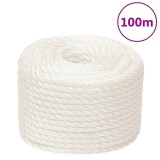 VidaXL Fr&acirc;nghie de lucru, alb, 20 mm, 100 m, polipropilenă