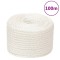 vidaXL Fr&acirc;nghie de lucru, alb, 12 mm, 100 m, polipropilenă