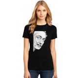 Tricou dama negru - Dali - Portret - 2XL